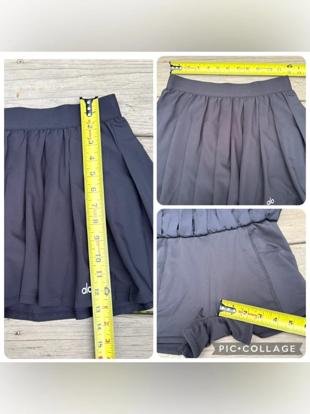 Alo Yoga Varsity Tennis Pleated Skirt in black size XS